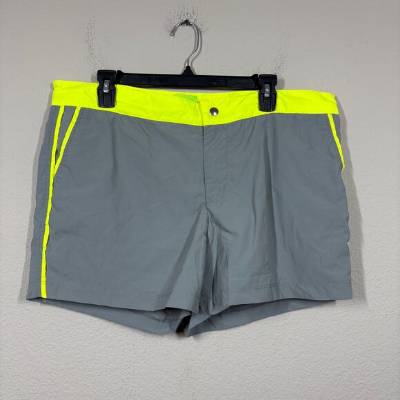 Les Canebiers Mens Size 2XL Ramatuelle Swim Shorts Gray Yellow Outdoor Pull On - Picture 1 of 9